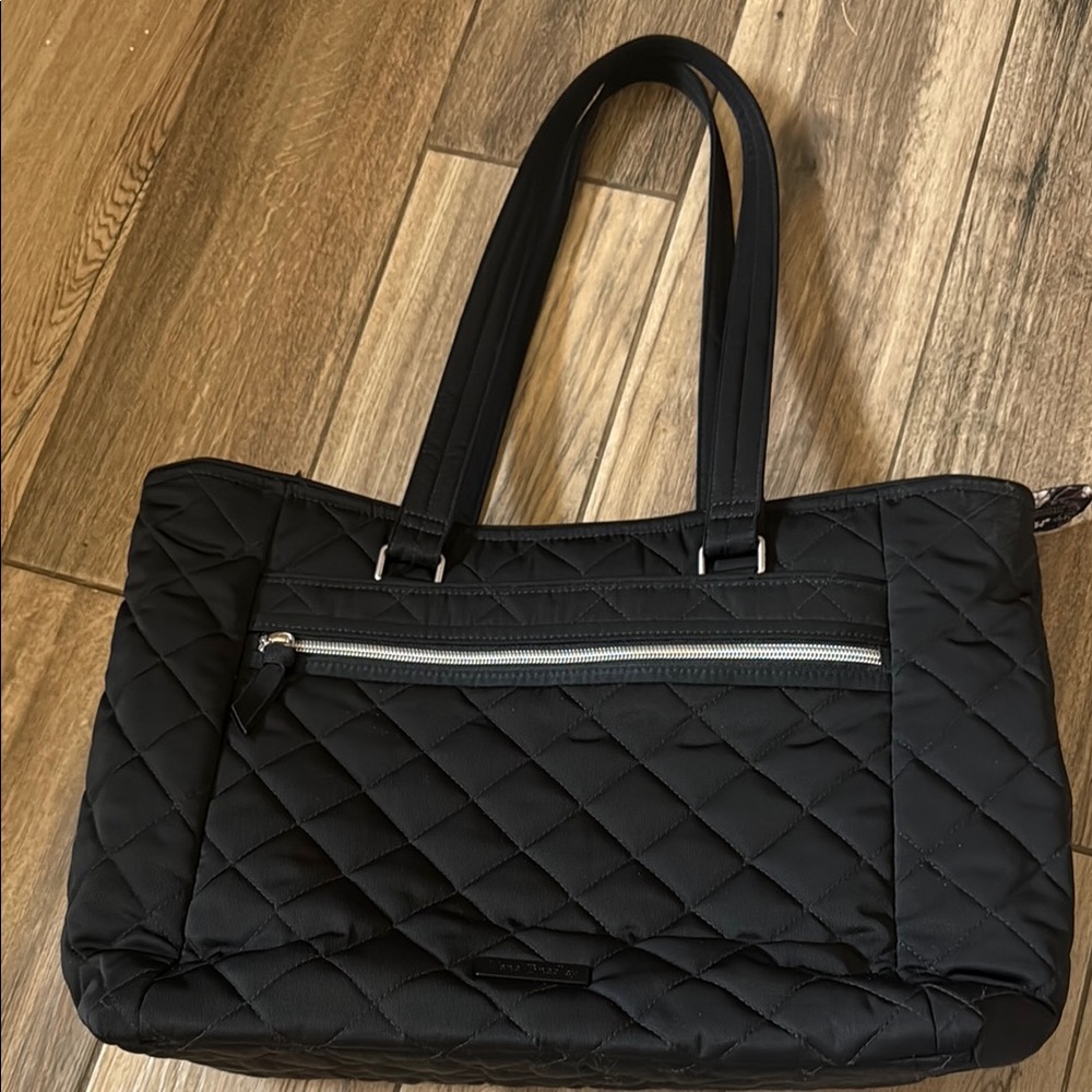 Vera Bradley Work Commuter Laptop Tote Bag Performance Twill Classic Black NWOT